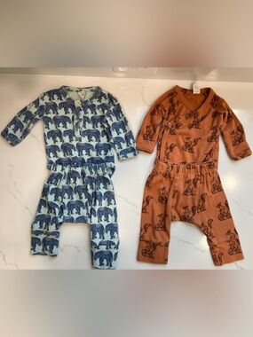 Kate Quinn Organic Baby 3-6m Elephant and Squirrel on Bike set